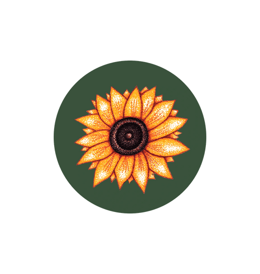 White sunflower sticker green
