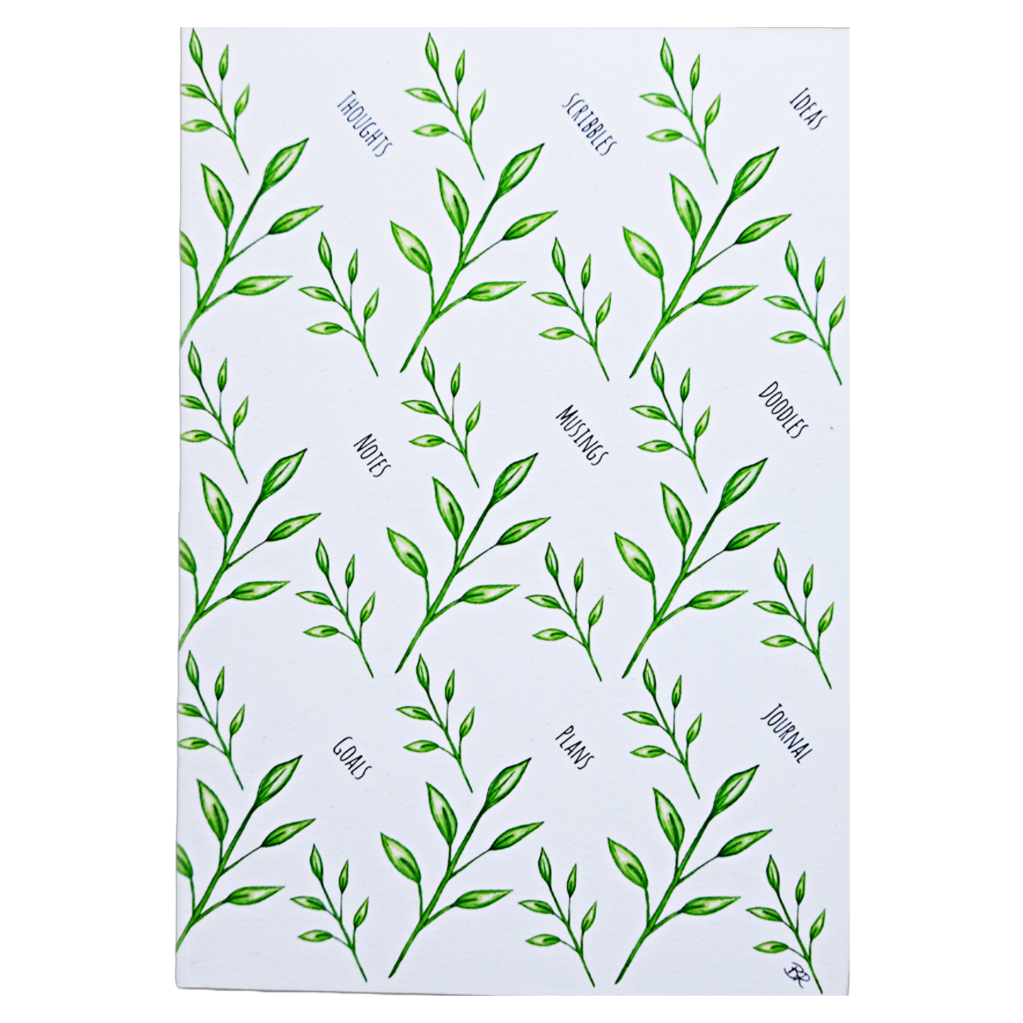 whimsical green brand A5 recycled notebook