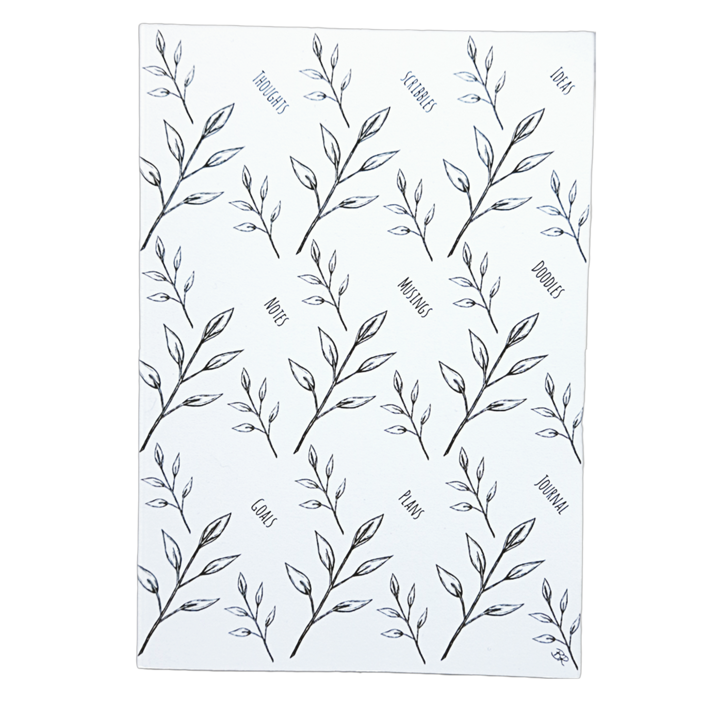 whimsical typography branch A5 ruled notebook