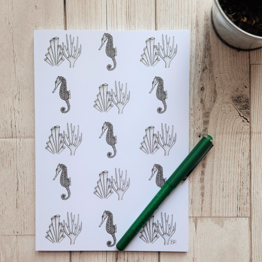 Seahorse Coral A5 Lined Notebook
