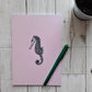 Pink Seahorse A5 Lined Notebook