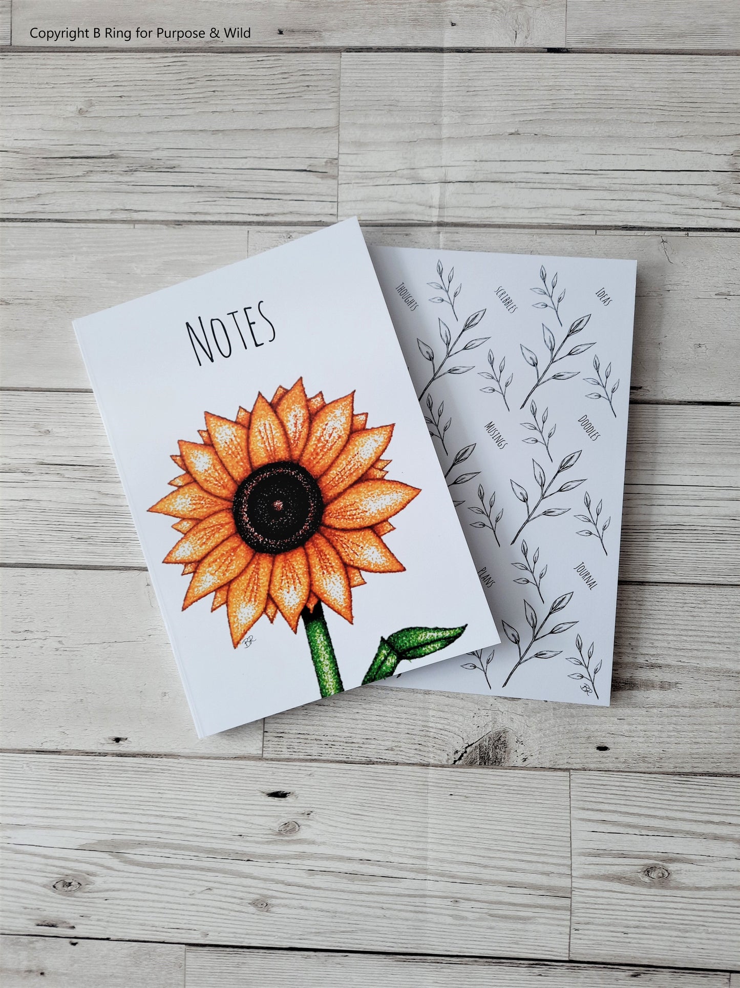 Floral A5 Eco friendly Notebooks with blank pages
