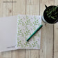 Whimsical foliage A5 eco friendly notebook with blank pages